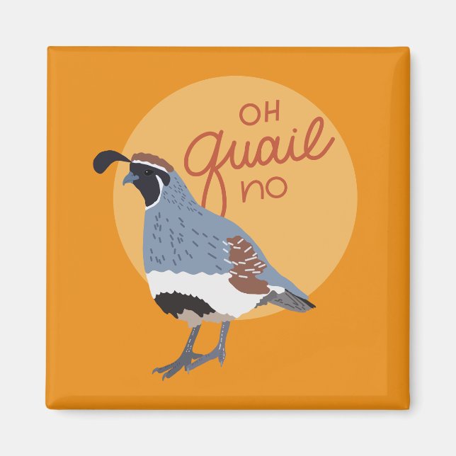 Imã Oh Codorna Não Gambel's Quail Ilustrado (Frente)