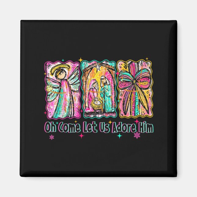Imã Oh Come Let Us Adore Him Christian Christmas Coque (Frente)
