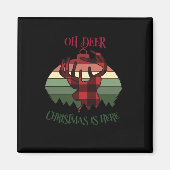 Imã Oh Deer Christmas Is Here Joyful Aesthetic  (Frente)