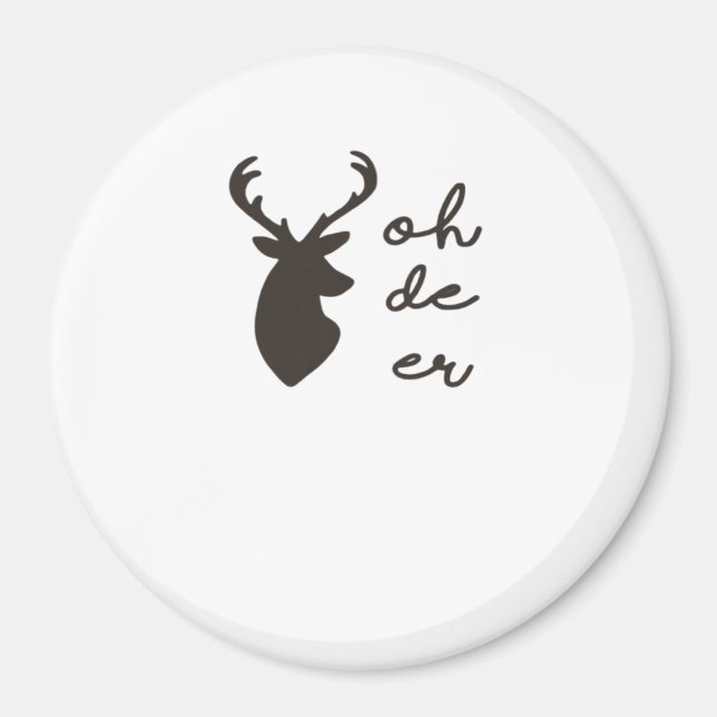 Imã Oh Deer Estilo Gráfico Moderno  (Frente)