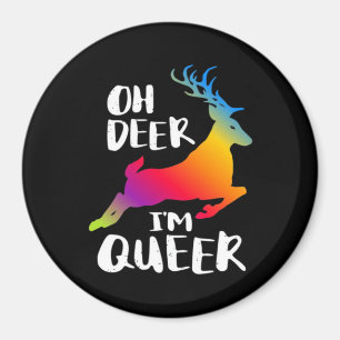Imã Oh Deer Orgulho Queer Estilo Artístico Minimalista