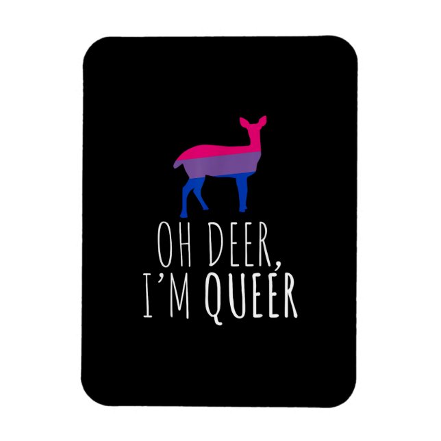 Ímã Oh Deer Queer Bisexual Pride Gay Lesbian Design  (Vertical)