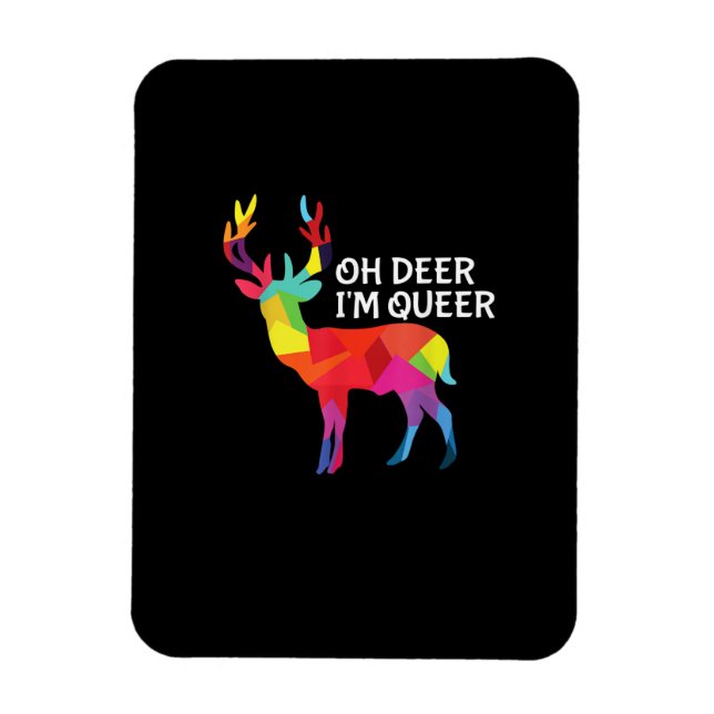 Ímã Oh Deer Queer Funny Pun LGBT Pride Design (Vertical)