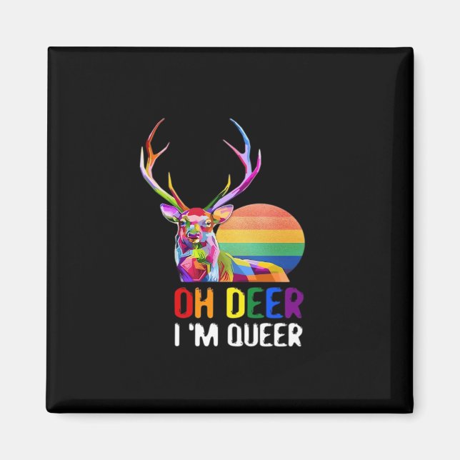 Imã Oh Deer Queer Minimal Modern Style  (Frente)