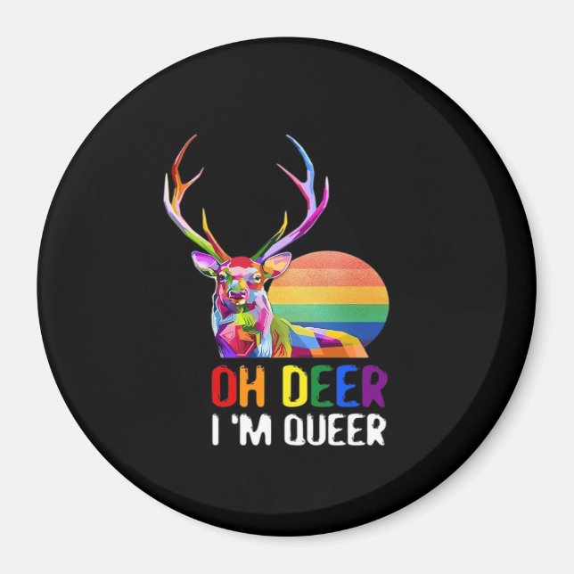 Imã Oh Deer Queer Minimal Modern Style  (Frente)