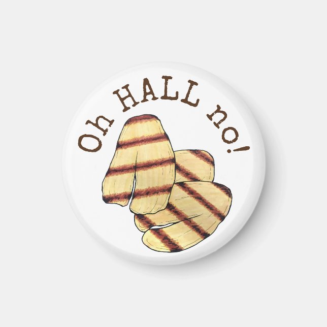 Imã Oh HALL (inferno) Não! Halloumi Queijo Engraçado F (Frente)