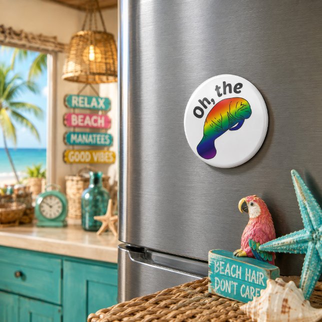 Imã Oh o Manati da Cor Íman (A splash of color, a sea-cow-sized pun, and absolutely no shortage of beach-house personality.)