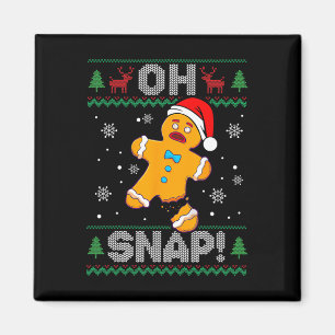 Imã Oh Snap Gingercake Homem de Natal Cookie Feia