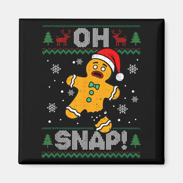 Imã Oh Snap Gingercake Homem Natal Cookie Baki (Frente)