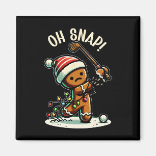 Imã Oh Snap Homem de Biscoito Golfeiro Golfe Natal Gol
