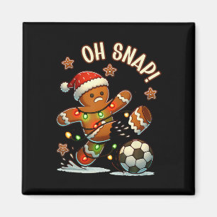 Imã Oh Snap Homemem de gengibre de Natal Futebol
