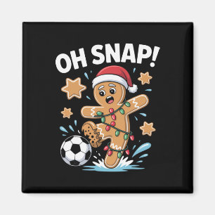 Imã Oh Snap Homemem de gengibre de Natal Futebol Pijam