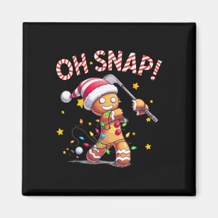 Imã Oh Snap Homemem de gengibre Golfista Golfe Natal G