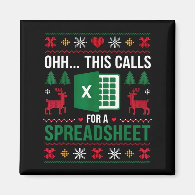Imã Oh This Calls For A Spreadsheet Christmas  (Frente)