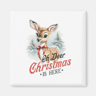 Imã Oh Veado O Natal Está Aqui Cute Mbi Animal Vintage