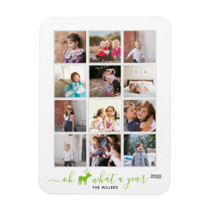 Ímã Oh veado que ano de revisão foto colagem verde