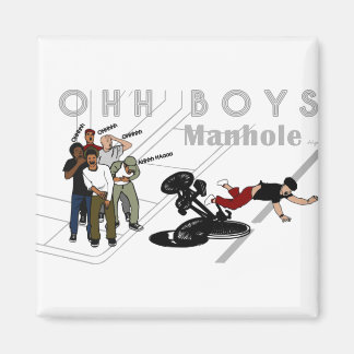 Imã OHH BOYS - O homem na bicicleta bate em um buraco