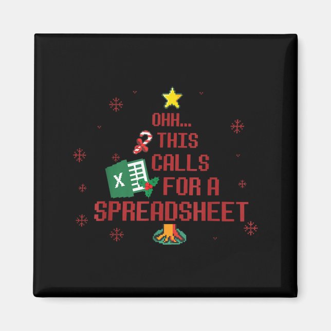 Imã Ohhh This Calls For A Spreadsheet Ugly Christmas S (Frente)