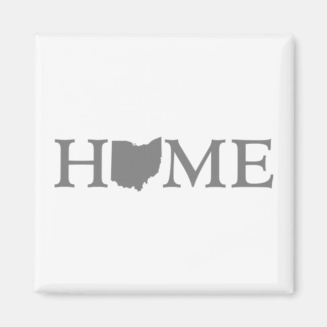 Imã Ohio - Letra Forma Buckeye Home Arte Ohioan (Frente)