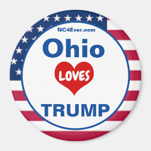 Imã Ohio LOVES TRUMP Patriotic Fridge
