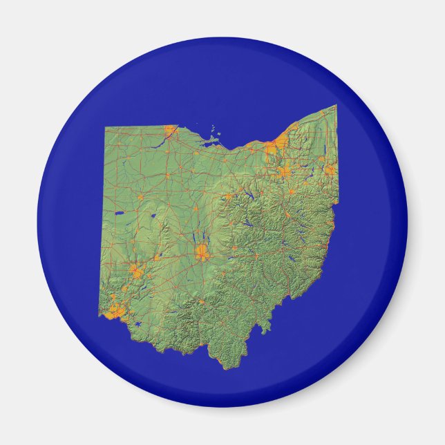 Imã Ohio Map Magnet (Frente)
