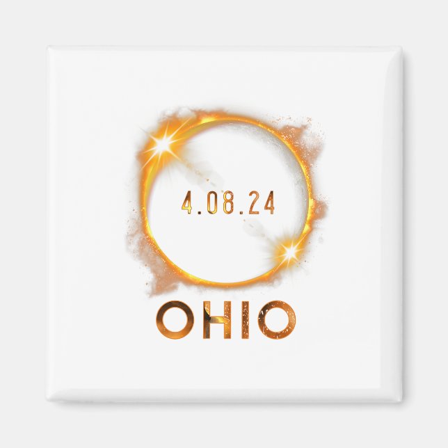 Imã Ohio Total Solar Eclipse abril 8 2024 Ohio Solar E (Frente)