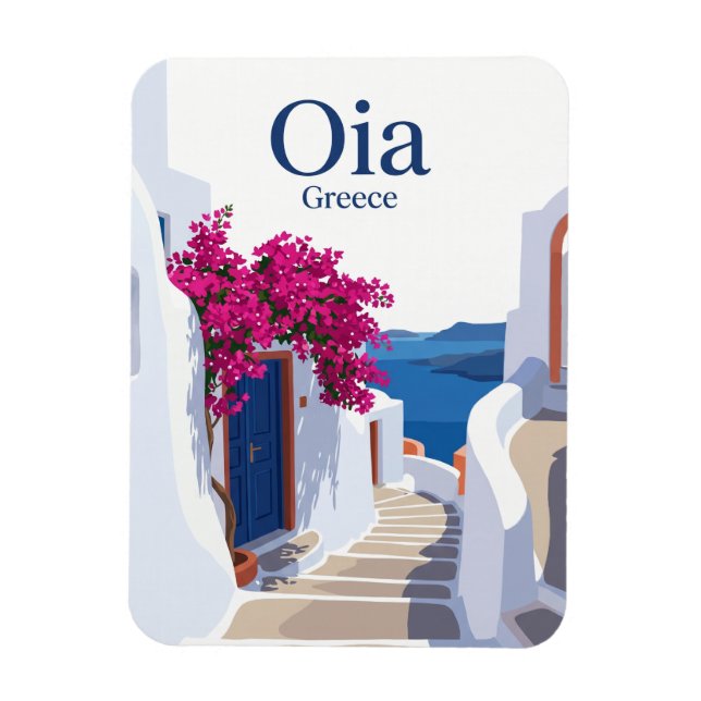 Ímã Oia Rua Lateral Grécia (Vertical)