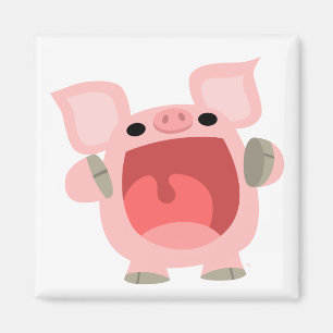 Imã "OINK!!!!" Magneta de Porco de Cartoon Bonito