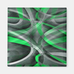 Imã Oitenta Chic Suculento Verde e Cinza Abstrato Pa