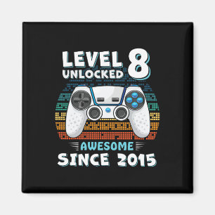 Imã Oito Bday Son Boy Engraçado Gamer 8º 8 anos
