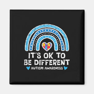 Imã Ok Para Ser Diferente Do Arco-Íris Autismo Sensibi