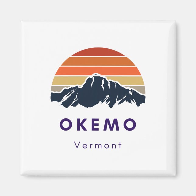 Imã Okemo Vermont Skiing Snowboard Hikers Oferece (Frente)