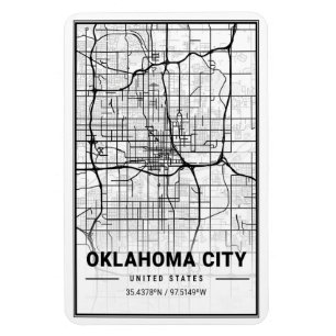 Ímã Oklahoma City Oklahoma USA Viagem City Map Poster