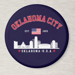 Imã Oklahoma City Skyline & Flag Souvenir