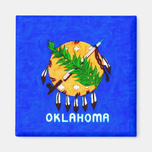 Imã Oklahoma pintou produtos da bandeira