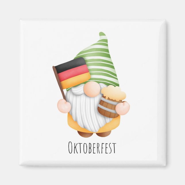 Imã Oktoberfest Germany Flag Gnomo (Frente)