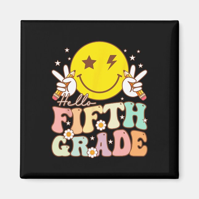 Imã Olá 5º ano Hippie sorria 5 (Frente)