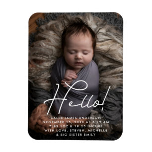 Ímã Olá, Baby Boy Foto Personalizada Estatuagens de N