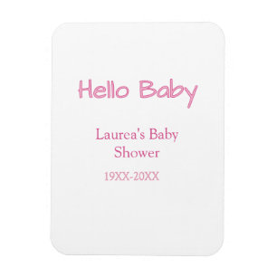 Ímã olá bebê rosa pastel tendência de nome data baby s