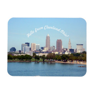 Ímã Olá, Cleveland Ohio Lake Skyline Magnet