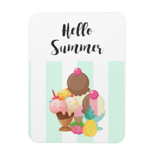 Ímã Olá! deleites do doce do sorvete do verão