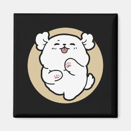 Imã Olá do Lado Barrado - Design de Cachorro Bonito