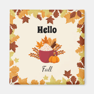 Imã Olá, Fall Cozy Autumn Design com Folhas