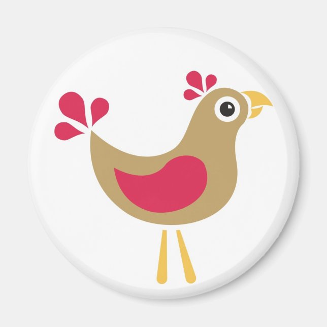 Imã Olá, Galinha! Magneta Funky Chicken (Frente)