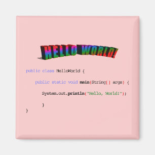 Imã Olá! geek Java de cumprimento do mundo
