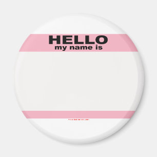 Imã Olá! meu nome é cópia COR-DE-ROSA VAZIA