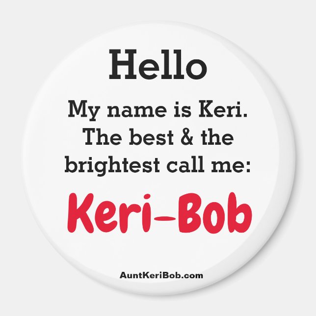 Imã Olá Meu nome é Keri (Frente)