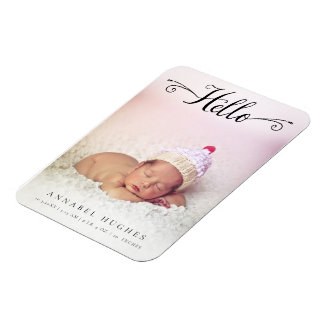 Ímã Olá, New Baby Girl Boy Personalizado Magnet Fotogr