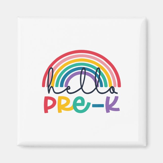 Imã Olá Pré-k Arco-íris Ck Para Professor Aluno K (Frente)