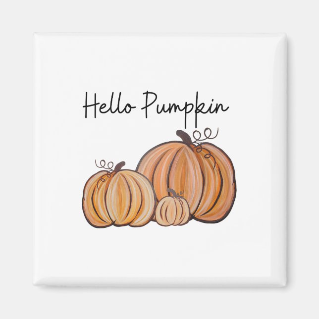 Imã Olá Pumpkin Fall Halloween Graphic (Frente)